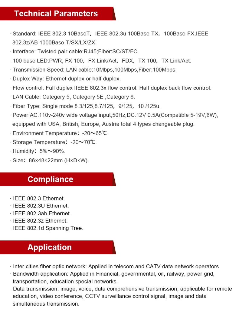 Media Converter 10/100m 10/100/1000m 5208 Ethernet Media Converter