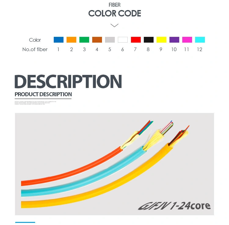 Good Anti-Interference Zero Halogen 1/2/4/6/12 Indoor Fiber Optical Cable